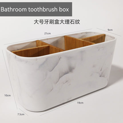 Creative pen holder bamboo and wood compartment storage box large capacity stationery pencil watercolor pen finishing box cosmetic brush storage bucket