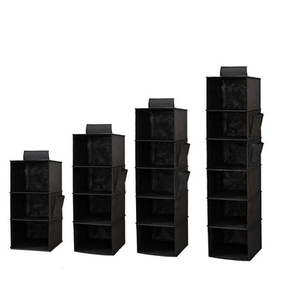 Foldable Metal Hook Velcro Bamboo Sheet Bearing Strong Multi-purpose Layered Wardrobe Finishing Storage Hanging Bag Wholesale