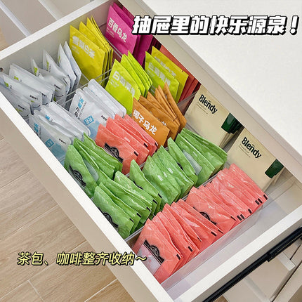 Drawer Storage Divider Built-In Storage Box Compartment Organizer Desktop Coffee Capsule Tea Bag Acrylic Small Box