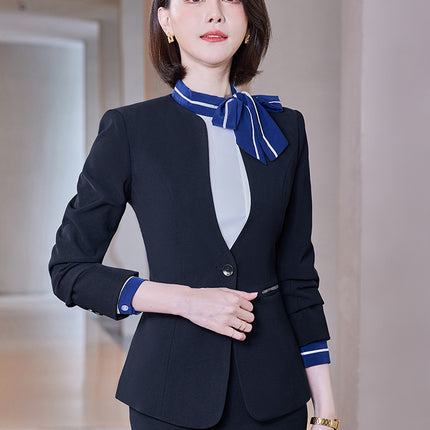 Stewardess uniform professional suit women's autumn and winter fashion front desk beautician work clothes women's professional temperament suit skirt