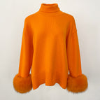 Orange (fox fur cuffs) / S