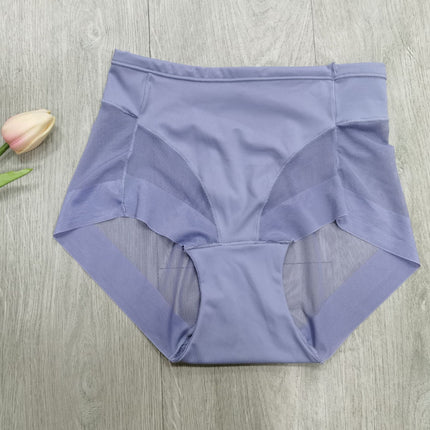 Foreign Trade Thin Mid-Waist Women's Briefs with Waist-Cinching and Hip-Lifting Features, Breathable Mesh and Pure Cotton Crotch, Seamless Body-Shaping and Hip-Lifting Panties for Women