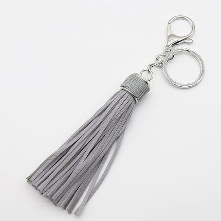 Wax line alloy gift leather tassel car key chain women's bag pendant key chain jewelry Amazon diy