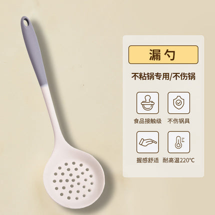 Wholesale gray two-color silicone spatula spoon household high temperature resistant non-stick pan cooking spatula soup spoon fishing fence kitchen suit
