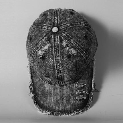 New Washed Denim Baseball Cap Distinctive Rouge Street Fashion Hat Men's and Women's Large Brim Face Showcase Cap