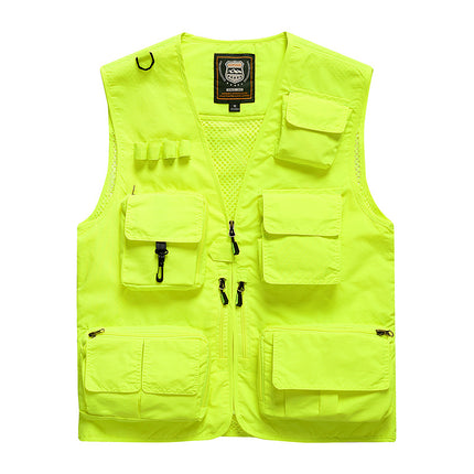 Four Seasons Photography Tooling Multi-Pocket Quick-Dry Vest Safety Waistcoat Logo Printing Men's and Women's Wear