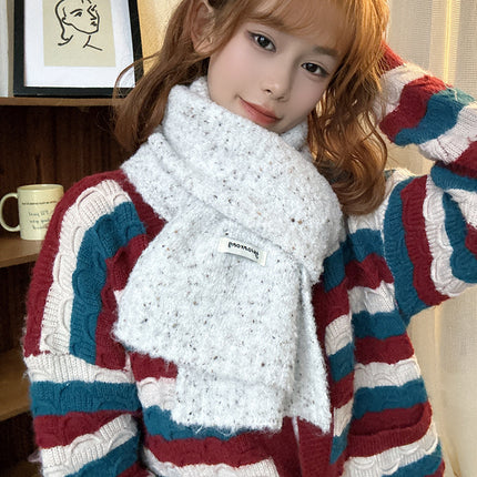 Winter Magic ~ Wool Circle Yarn Colorful Dot Scarf Small Fresh All-match Sweet Autumn and Winter Warm Scarf