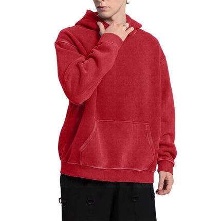 European and American Autumn and Winter 350g Heavy Velvet Washed Retro Hooded Sweatshirt Loose Trendy Brand Men's and Women's Same Style Jacket Hoodie