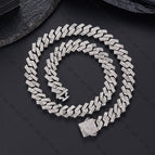 Bar Cuban chain silver 16inch(40cm)