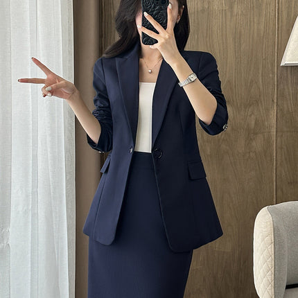 Suit suit Women's Spring and Autumn Business Dress Front Desk Reception Work Clothes Suit Interview Suit Sales Department Property Tooling