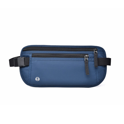 Anti-theft brush travel passport ID bag close-fitting invisible waterproof change mobile phone waist bag ID card storage bag fixed printing