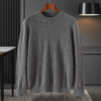 Pure Mountain Round Neck New Autumn and Winter 10 Knitwear Cashmere Knitwear Loose Retro Men's Bottoming Knitwear Knitwear Shadow Green