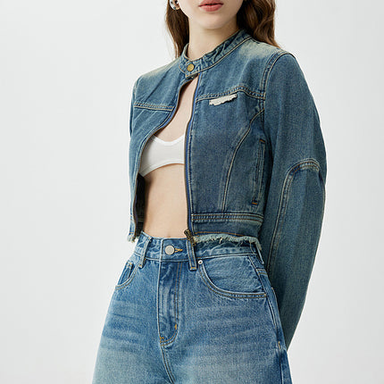high quality High-end 2024 Summer New Denim Shorts High Waist Slimming Hot Pants Small All-match A- line Shorts
