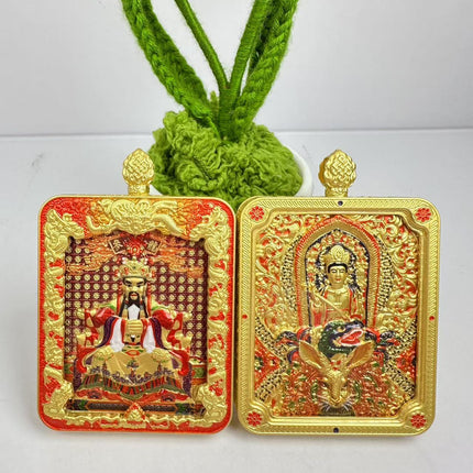 2025 New Dragon Wuye Zodiac Thangka Pendant Wuye Manjushri Double-Sided Copper Gilded Twelve Zodiac Mascot
