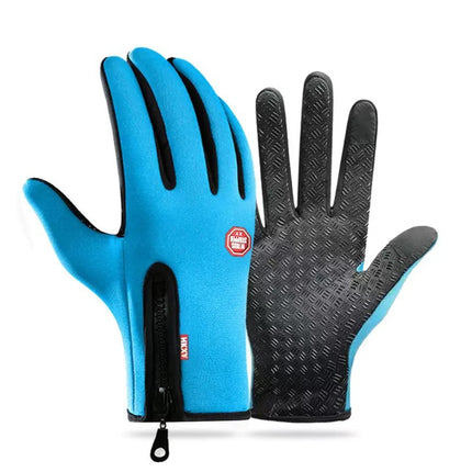 Riding Gloves for Men and Women Touchscreen fleece-lined Thickened Warm Autumn and Winter Electric Vehicle Waterproof Windproof Anti-slip Cold-proof