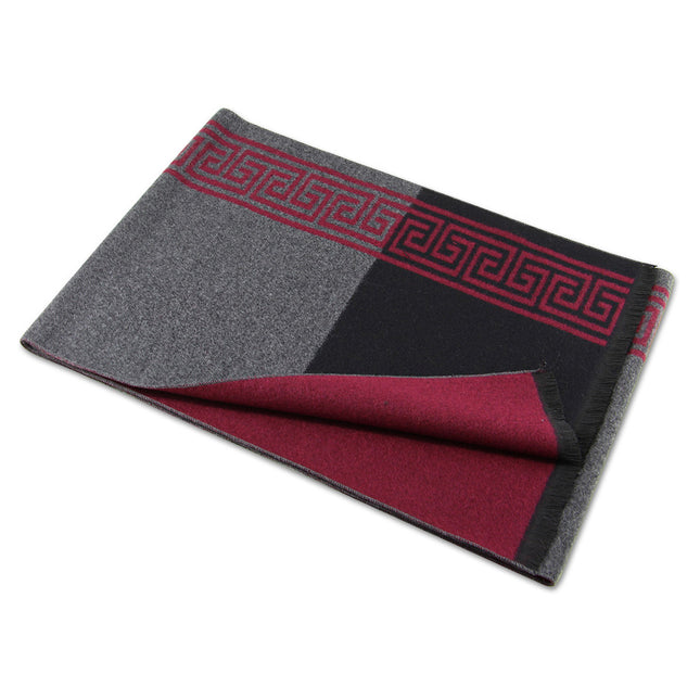 2024 New Men's Scarf Wool Blended Great Wall Retro Scarf Men's Winter Warm Scarf Middle-Aged and Elderly