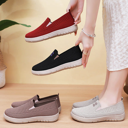 Women's Shoes, Versatile Summer New Style Slip-On Old Beijing Cloth Shoes, Fly-Woven Mesh Breathable Casual Shoes Wholesale