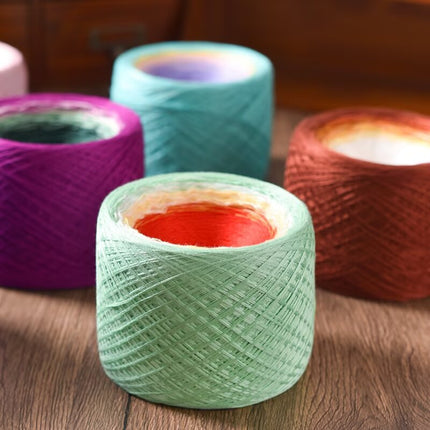 mercerized cotton hand-wound mixed strand cake line gradient long dyed hand-woven shawl blanket crochet wool 300g