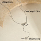 Nmsn-k359-4 steel color necklace / 18K