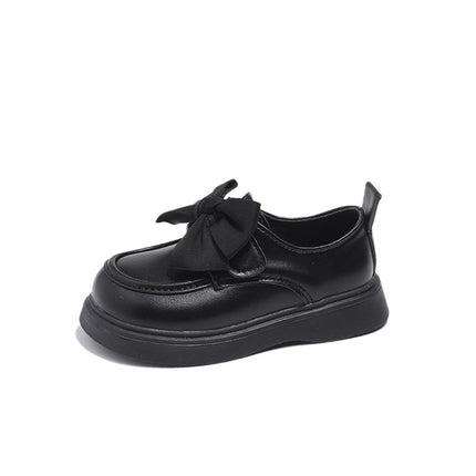 Girls' leather shoes autumn 2024 new children's shoes bean shoes little girl princess western style performance shoes wholesale
