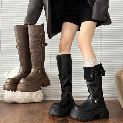 Fashionable Over-The-Knee Boots 2025 Autumn and Winter New Thick-Soled Versatile Height-Increasing Slimming Dress Knight Boots Fashion Boots