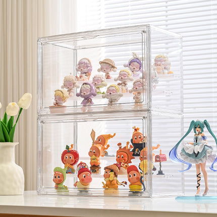 High-Definition Transparent Container Three-Layer Hand-Made Blind Box Dust-Proof Classification Storage Trendy Toy Doll Desktop Display Organizer Box