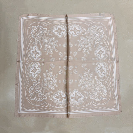 Korean Cashew Silk Scarf Women's Square Scarf Leopard Print Silk Scarf Imitation Silk Scarf Elegant Fashion Four Seasons Cross-Border Printed Scarf