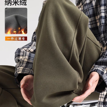Army Green Pants Men's Autumn and Winter Straight Casual Trousers Men's Winter New Sports Pants Wide Leg Pants