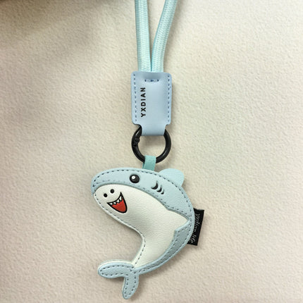 New Shark Cartoon Cute Pet Leather Toy Bag Hanging Accessories Car Fashion Car Bag Keychain