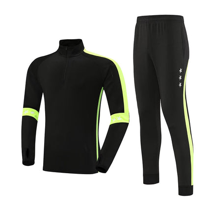 2024 autumn and winter football uniform half zipper long sleeve coat children's adult training clothing suit sports appearance clothing fleece-lined