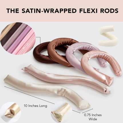 Amazon same lazy curling iron 25cm no heat curling iron set rubber six-color six-piece dish hair stick women
