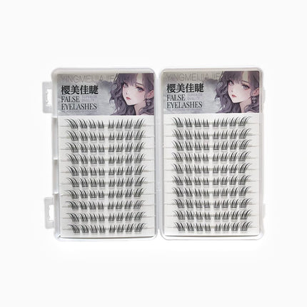Yingmeijia Eyelashes Glue-Free Jade-Faced Little Fox False Eyelashes Ancient Style Natural Thick Oblique Segmented False Eyelashes Pure Desire