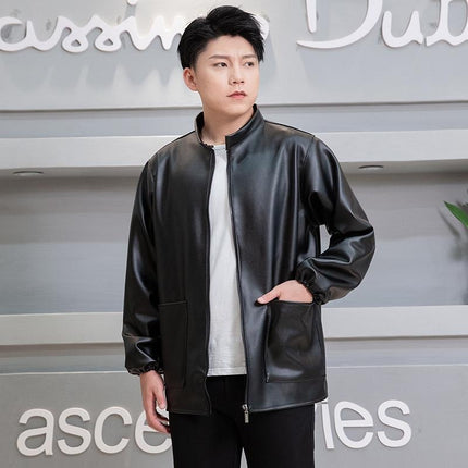 Men's leather pants suit oil-proof waterproof motorcycle motorcycle windproof warm slaughter aquatic labor protection overalls