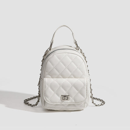 High-end sense mini diamond lattice chain shoulder bag women's 2024 new fashion all-match backpack handbag