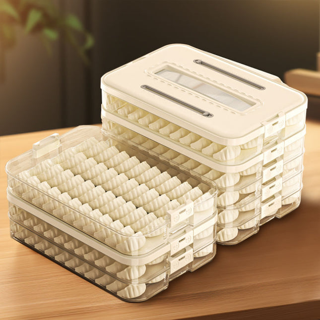 Anoxin frozen dumpling box multi-layer food grade sealed fresh dumpling wonton quick-frozen kitchen refrigerator storage box
