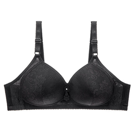 Underwear Women's Bra Push-Up Without Rims to Control Secondary Breasts Adjustable Sexy Thin Large Size Mother's Bra for Middle-Aged Women