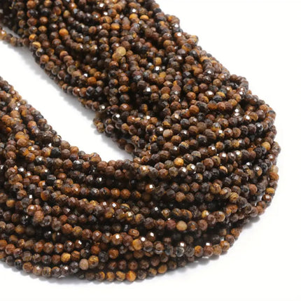 Natural Stone Crystal Mini Size Beads Cut Face Facet Round Beads Bracelet Necklace DIY Original Beaded Accessories Beads
