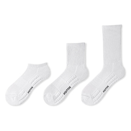 Men's Summer Pure Cotton Socks Towel Bottom Men's Sports Summer Non-Slip White Socks Men's Basketball Socks Thin Short Socks Mid-Tube