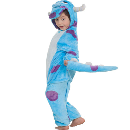 Autumn and Winter Flannel Children's Parent-Child Cartoon One-Piece Pajamas, Tigger Thickened Fabric Toilet Version