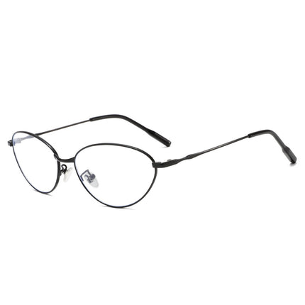 Korean Style Retro Ultra-Light Metal Glasses Frame Anti-Blue Light Glasses Frame High-End Glasses Frame Women's Cat-Eye Glasses