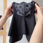 Lace sunscreen neck mask black