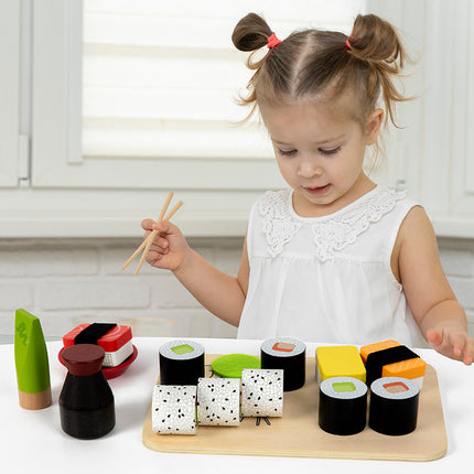 Children's Early Childhood Education Simulation Playhouse Vegetable Cutting Educational Sushi Combination Birthday Cake suit Wooden Toy