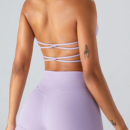 European and American Fashion Sexy Hanging Neck Sports Vest Women's Quick-Dry Cross Beautiful Back Running Fitness Underwear Yoga Bra