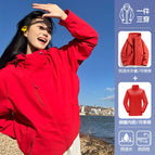 96888 same style for men and women - suzaku red [three-in-one detachable] / S