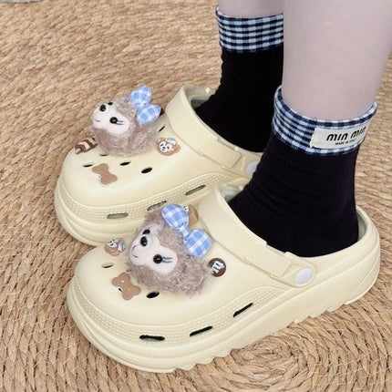 Cute Cartoon Shirley Rose Clogs for Women, 2026 Summer New Style, Outdoor Thick-Soled Slippers with a Soft Stepping Feel, Trendy Closed-Toe Sandals