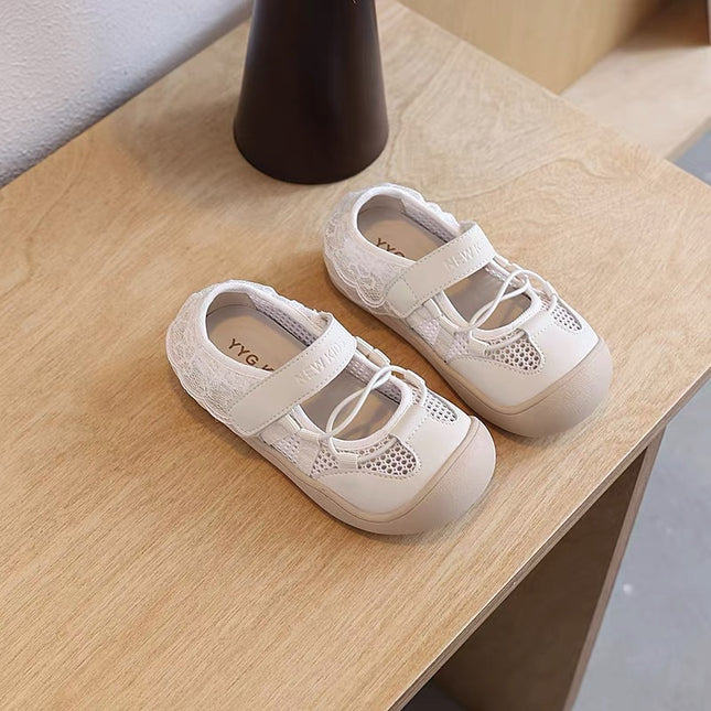 2025 Summer New Children's Shoes Little Girl's Tianme Lace-up Casual Shoes Korean Style Fashionable Girls' Frame Shoes