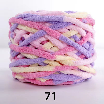 Factory wholesale 100g thick ice strip wool single-strand woven wool ball hook crochet slippers thread self-woven wool ball