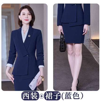 Professional suit women's autumn and winter elegant goddess style long-sleeved suit formal wear hotel front desk tooling sales office work clothes