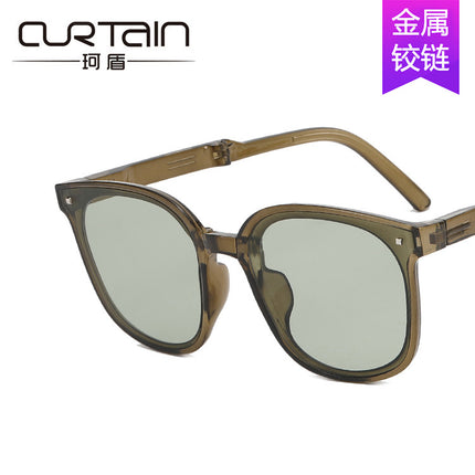 Folding Sunglasses Pocket Air Cushion Sunglasses Women's Sun Protection Glasses 2022 Anti-Uv Sunglasses Men's Driving Trend