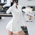 White - waist slimming + built-in pockets / S